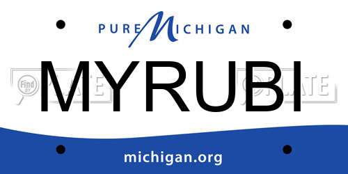 MYRUBI Michigan License Plate