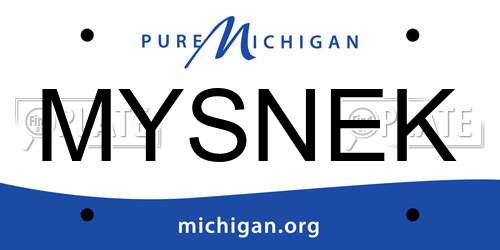 MYSNEK Michigan License Plate