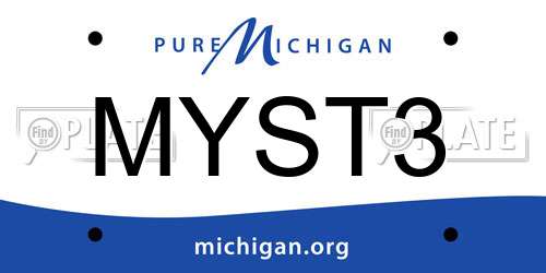 MYST3 Michigan License Plate