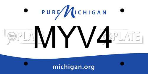 MYV4 Michigan License Plate