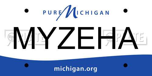 MYZEHA Michigan License Plate