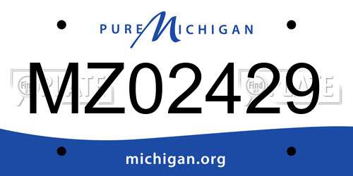 MZ02429 Michigan License Plate