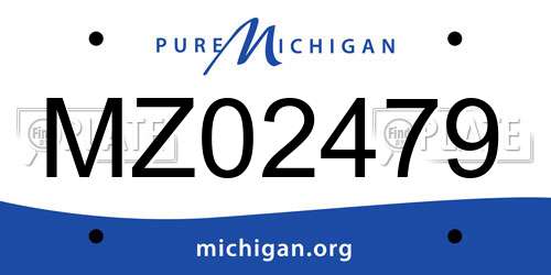 MZ02479 Michigan License Plate