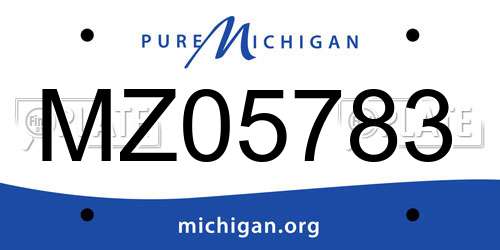 MZ05783 Michigan License Plate