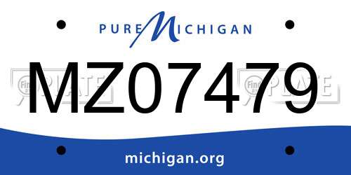 MZ07479 Michigan License Plate