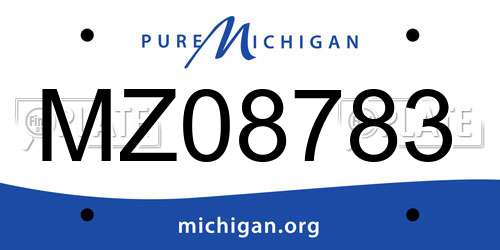 MZ08783 Michigan License Plate