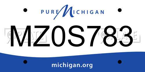 MZ0S783 Michigan License Plate