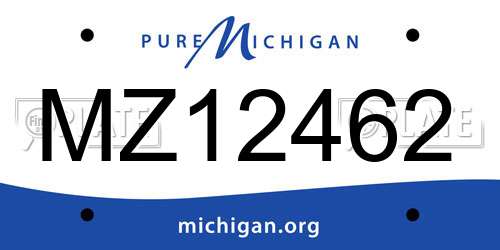 MZ12462 Michigan License Plate
