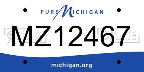 MZ12467 Michigan License Plate