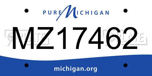MZ17462 Michigan License Plate