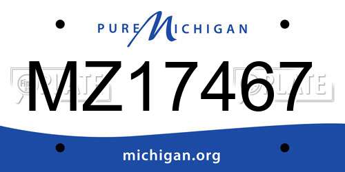 MZ17467 Michigan License Plate