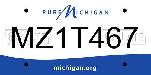 MZ1T467 Michigan License Plate