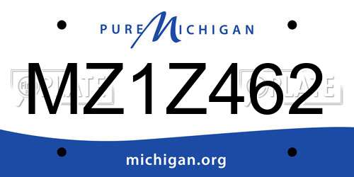 MZ1Z462 Michigan License Plate