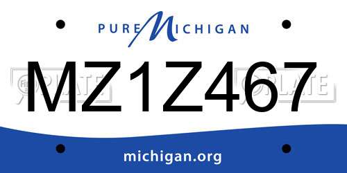MZ1Z467 Michigan License Plate