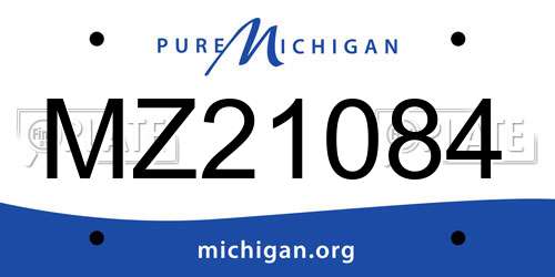 MZ21084 Michigan License Plate