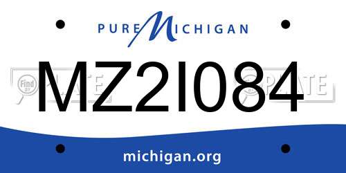 MZ2I084 Michigan License Plate