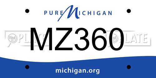 MZ360 Michigan License Plate
