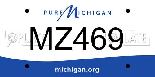 MZ469 Michigan License Plate