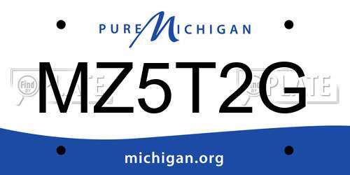 MZ5T2G Michigan License Plate