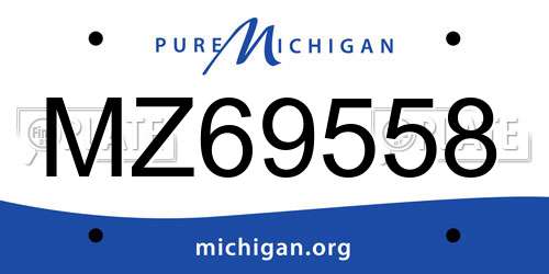 MZ69558 Michigan License Plate