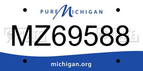 MZ69588 Michigan License Plate