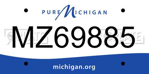 MZ69885 Michigan License Plate