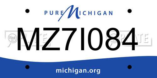 MZ7I084 Michigan License Plate