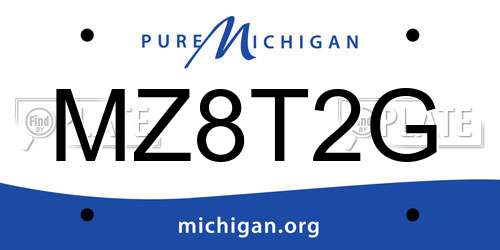 MZ8T2G Michigan License Plate