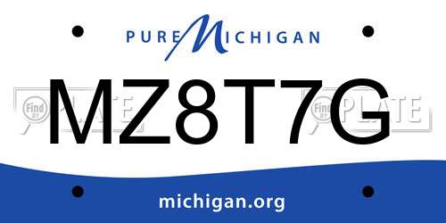 MZ8T7G Michigan License Plate