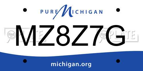 MZ8Z7G Michigan License Plate