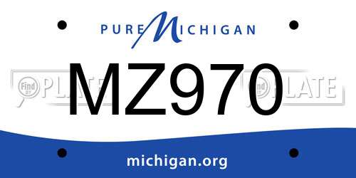 MZ970 Michigan License Plate