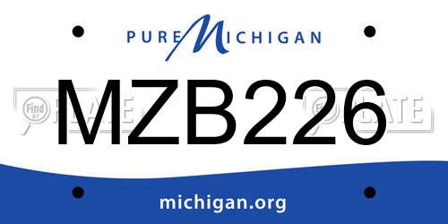 MZB226 Michigan License Plate