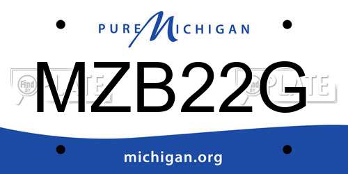 MZB22G Michigan License Plate