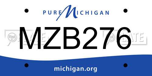 MZB276 Michigan License Plate