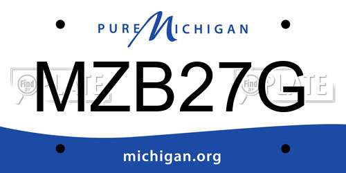 MZB27G Michigan License Plate