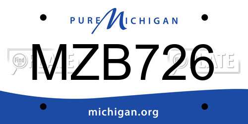 MZB726 Michigan License Plate