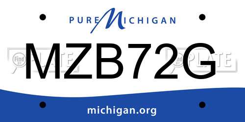 MZB72G Michigan License Plate