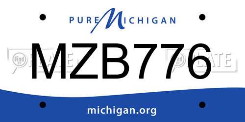 MZB776 Michigan License Plate