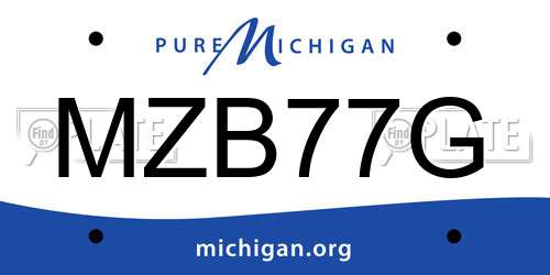 MZB77G Michigan License Plate