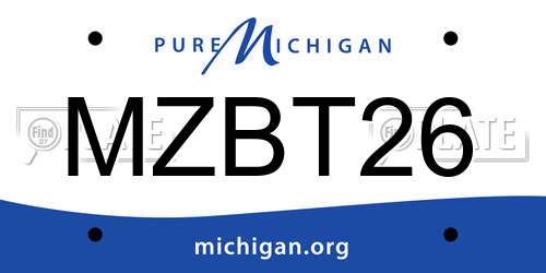 MZBT26 Michigan License Plate