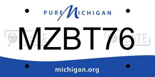 MZBT76 Michigan License Plate