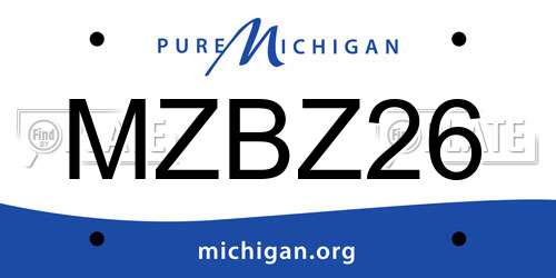 MZBZ26 Michigan License Plate