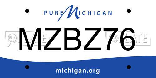 MZBZ76 Michigan License Plate