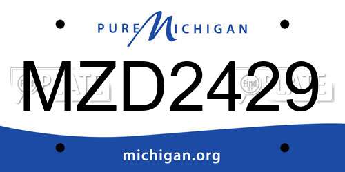 MZD2429 Michigan License Plate