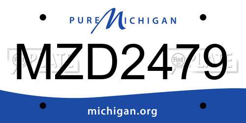 MZD2479 Michigan License Plate