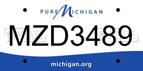 MZD3489 Michigan License Plate