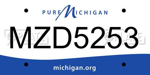 MZD5253 Michigan License Plate