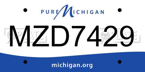 MZD7429 Michigan License Plate