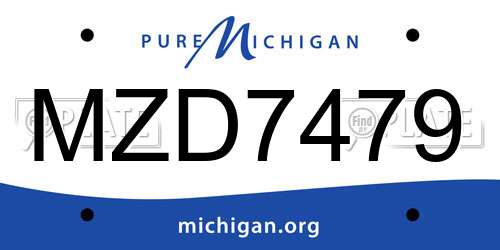 MZD7479 Michigan License Plate