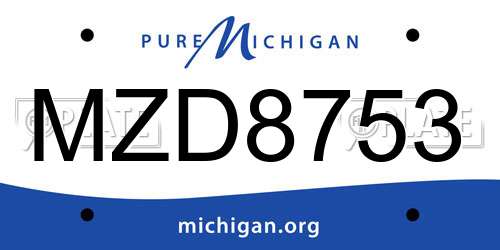 MZD8753 Michigan License Plate